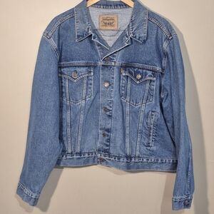 Levis Vintage Denim Trucker Jacket Specifically Orange Tag Model 1980s Size 40